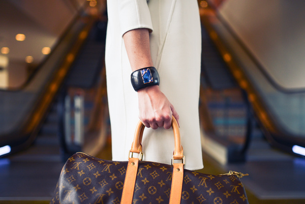 Person Carrying Monogrammed Louis Vuitton Handba